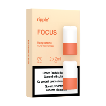 ripple+ FOCUS Pods – Mango, Grüntee & Aprikose